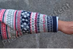 Forearm Man White Casual Sweater Average